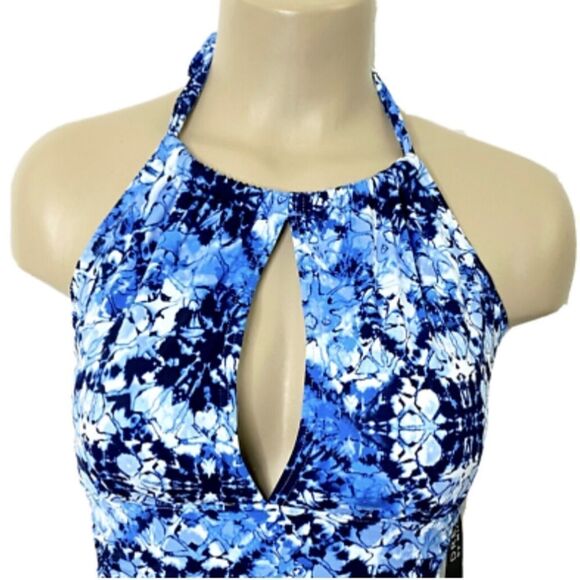 Plus Size! Tummy Rouching Slimming Keyhole one piece by mirac - Picture 3 of 7